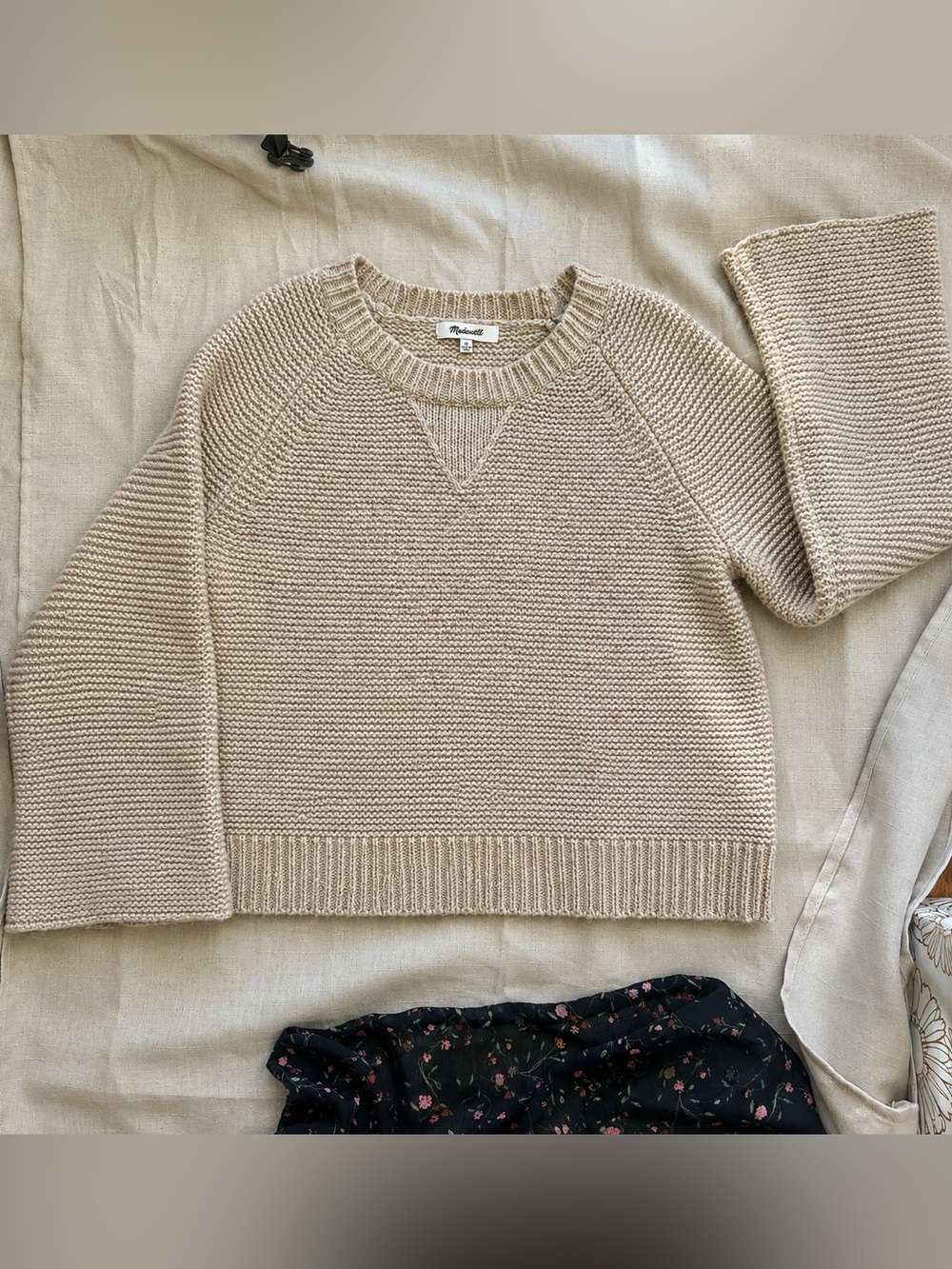 Madewell Beige Cotton Crewneck Sweater